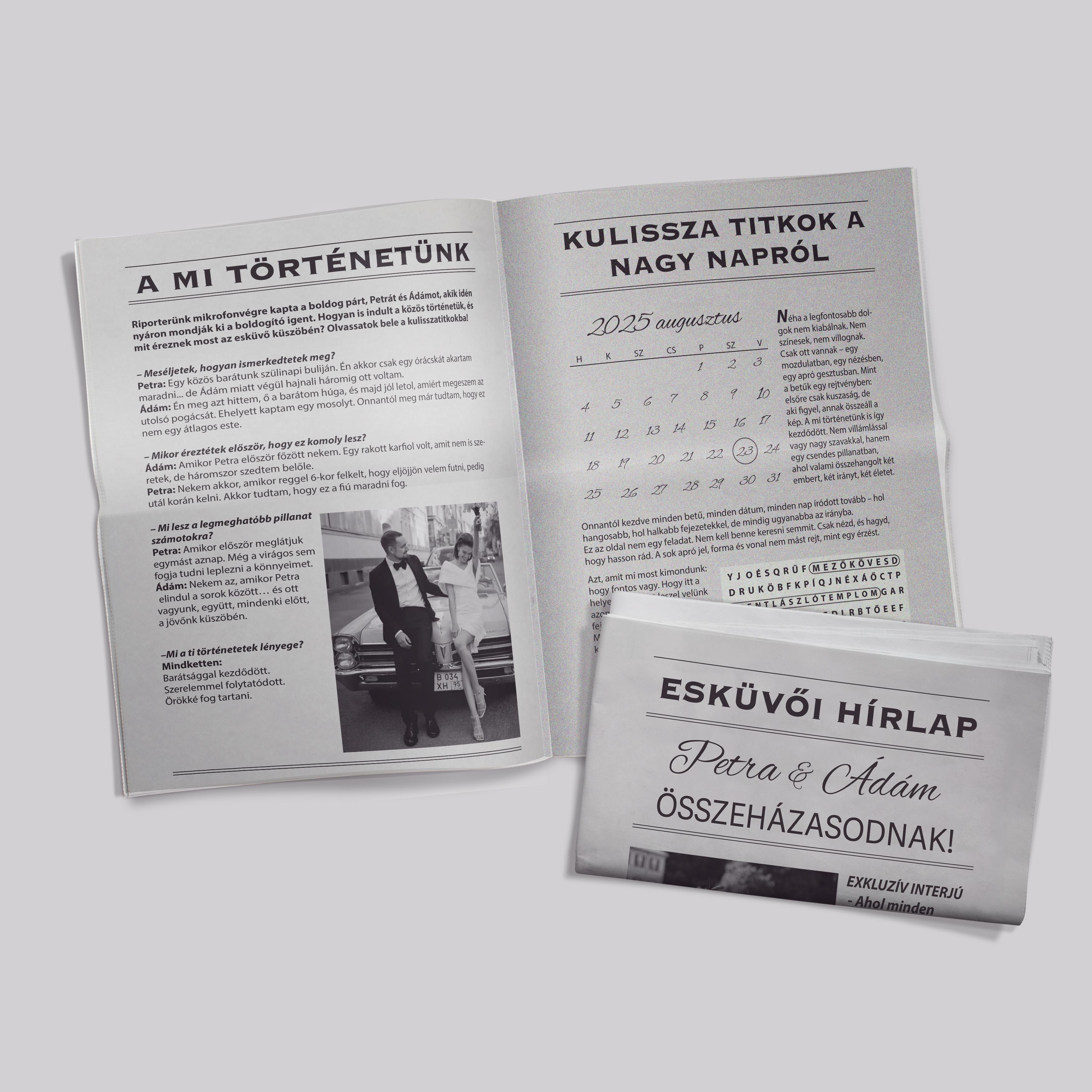 4 oldalas újság meghívó (színes/ff)